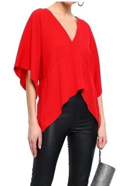 IRO RED EKALA CREPE DE CHINE BLOUSE SZ 42